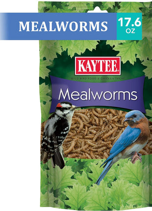 Kaytee Wild Bird Food Mealworms For Bluebirds, Wrens, Robins, Chickadees, Woodpeckers, Cardinals & Chickens, 17.6 Ounce
