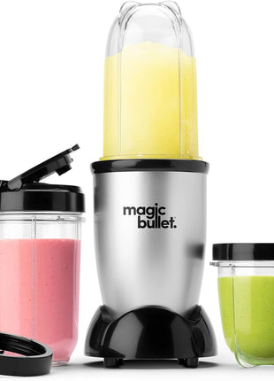 Magic Bullet Blender, Small, Silver, 11 Piece Set