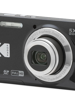 KODAK PIXPRO FZ55-BK 16MP CMOS Sensor Digital Camera 5X Optical Zoom 28mm Wide Angle 1080P Full HD Video 2.7 inch LCD Vlogging Camera (Black)