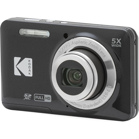 KODAK PIXPRO FZ55-BK 16MP CMOS Sensor Digital Camera 5X Optical Zoom 28mm Wide Angle 1080P Full HD Video 2.7 inch LCD Vlogging Camera (Black)