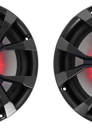 Rockville Pair RKL80MB 900 Watt 8-Inch 2-Way Marine Boat Speakers, IP66 Waterproof, Beat-Sync LED Lights, Rustproof Design, Perfect for Boats and ATVs