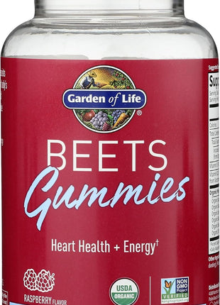 Garden of Life Organic Beet Root Gummies Made from Pectin with Antioxidants, Vitamin C, Vitamin D & B12 for Heart Health & Energy – BEETS Gummies – Vegan, Gluten Free, Non GMO, Raspberry, 30 Servings
