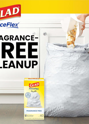 Glad ForceFlex Tall Kitchen Trash Bags, 13 Gallon, Fragrance Free, 110 Count (Package May Vary)