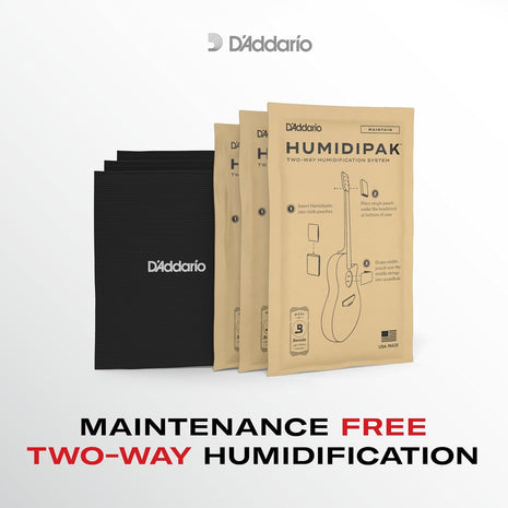 D'Addario Humidipak Guitar Maintain Packets, 3-Pack Case Humidity Control | Two-way guitar humidity control helps prevent cracks and warping while maintaining ideal case moisture balance.