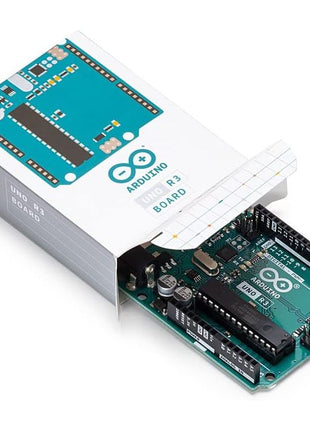 Arduino Uno REV3 [A000066] - ATmega328P Microcontroller, 16MHz, 14 Digital I/O Pins, 6 Analog Inputs, 32KB Flash, USB Connectivity, Compatible with Arduino IDE for DIY Projects and Prototyping