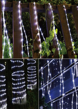 100ft LED Rope Lights Outdoor, 720 LED Connectable and Flexible Tube Lights with 8 Modes, Waterproof LED Rope Lighting for Garden, Patio, Pool, Bedroom, Party, Indoor Outdoor Decoration (White)