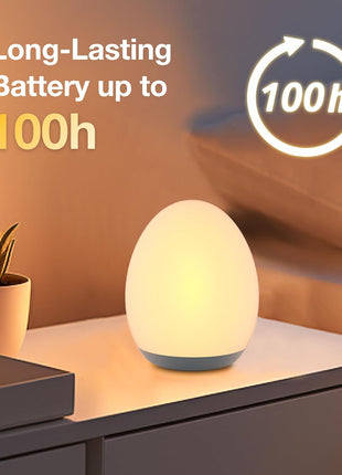 Night Light for Kids, Baby Night Light with 7 Colors Changing Mode & Stepless Dimming, Nursery Night Light BPA Free,Rechargeable Egg Night Light for Breastfeeding 1h Timer & Touch Control