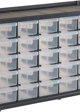 CRAFTSMAN Storage Organizer, 30 Small Drawer Modular Storage System, Easily Stackable (CMST40730), Plastic, Black, White