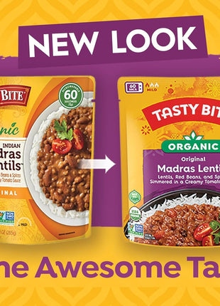 Tasty Bite Organic Madras Lentils, 10 Ounce, Pack of 6, Ready to Eat, Microwavable Entree, Vegetarian