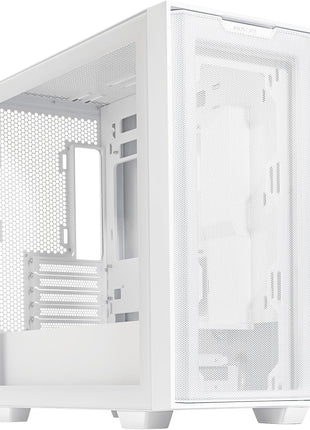 ASUS A21 White Micro ATX PC Case Supports BTF Hidden Connector Technology, Graphics Cards up to 380mm, 360mm Coolers, & ATX PSUs, Includes Porous Front-Panel mesh, 2 Year Warranty