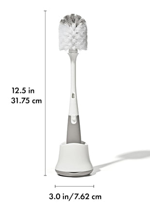 OXO Tot Bottle Brush with Nipple Cleaner and Stand, Gray
