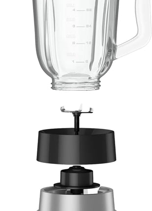 BLACK+DECKER PowerCrush Multi-Function Blender with 6-Cup Glass Jar, 4 Speed Settings, Silver