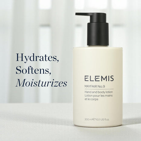 ELEMIS Mayfair No.9 Hand & Body Lotion, Lightweight Formula Hydrates, Softens, and Moisturizes Skin with Sustainable Shea Butter and Borage Oil