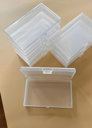 8 Pcs Plastic, Mini Clear Bead Storage Boxes with Hinged Lid and Rectangular Clear Craft Storage Boxes, Jewelry and Organizer,Nail Tool Box,Circuit board storage(8, 5.3 inch x 3.1 inch x 1.2 inch)