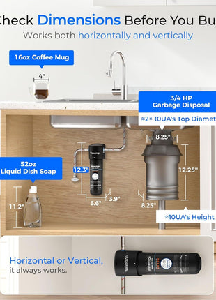 Waterdrop 10UA Under Sink Water Filter System, Reduces PFAS, PFOA/PFOS, Lead, Chlorine, Bad Taste & Odor, Under Counter Water Filter Direct Connect to Kitchen Faucet, NSF/ANSI 42 Certified, 1 Year