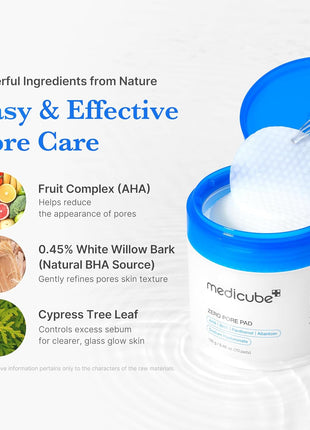 medicube Toner Pads Zero Pore Pad 2.0 | Dual-Textured Facial Pad for Exfoliation and Pore Care with 4.5% AHA Lactic Acid, 0.45% BHA Salicylic Acid | Ideal for All, Korean Skin Care, 70 Pads (1 Pack)