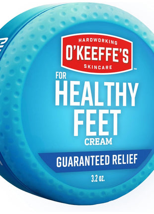 O'Keeffe's Healthy Feet Foot Cream, 3.2 oz Jar, 1-Pack For Extreme Dryness | Repairs Extremely Cracked, Dry Feet, Retains Moisture Levels, Hypoallergenic, Non-Greasy, Instantly Boosts Moisture