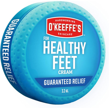 O'Keeffe's Healthy Feet Foot Cream, 3.2 oz Jar, 1-Pack For Extreme Dryness | Repairs Extremely Cracked, Dry Feet, Retains Moisture Levels, Hypoallergenic, Non-Greasy, Instantly Boosts Moisture