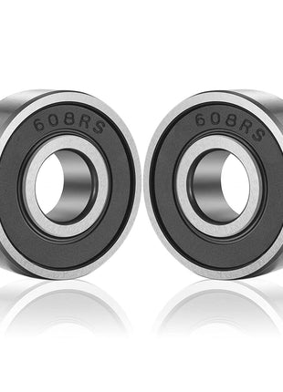 SHKI 20 Pcs 608 2RS Ball Bearings – Bearing Steel and Double Rubber Sealed Miniature Deep Groove Ball Bearings (8mm x 22mm x 7mm) (608 2RS)