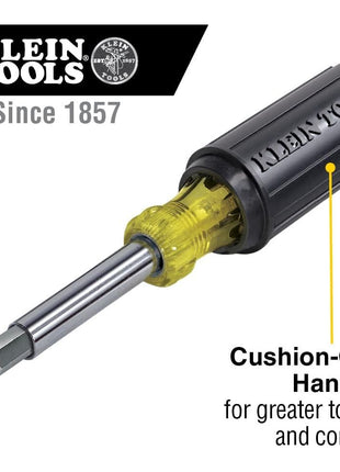 Klein Tools 32500 11-in-1 Screwdriver / Nut Driver Set, 8 Bits (Phillips, Slotted, Torx, Square), 3 Nut Driver Sizes, Cushion Grip Handle