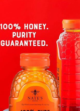 Nate's 100% Pure, Raw & Unfiltered Honey - Award-Winning Taste, 32oz. Squeeze Bottle