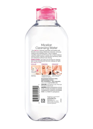 Garnier Micellar Water, Hydrating Facial Cleanser & Makeup Remover, Suitable for Sensitive Skin, Vegan, Cruelty Free, 13.5 Fl Oz (400mL), 1 Count