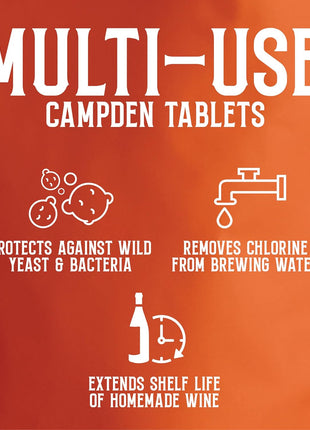 Craft A Brew - Campden Tablets - Sodium Metabisulfite - Sterilant for Winemaking - Ideal for Traditional Grape Wines - Crafting Fruit Wine, Cider - 50 Count