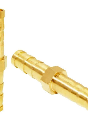 JoyTube Brass Hose Barb Fitting Metals Splicer Mender, 1/4 inch Barb Hose Union Fuel Gas Water Air (Pack of 12)