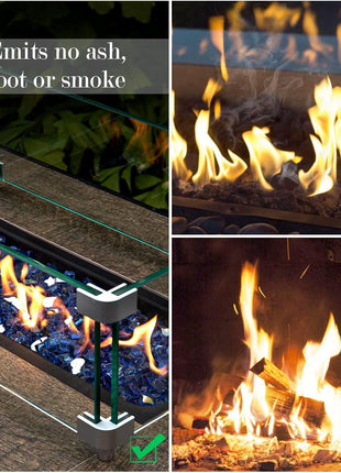 GASPRO 10 lbs Fire Glass for Propane Fire Pit, 1/2-Inch Reflective Fireplace Glass Rocks for Fire Pit Table, Cobalt Blue