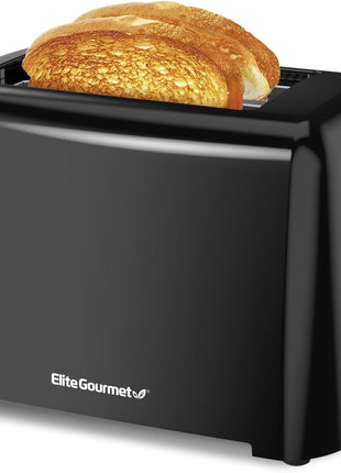 Elite Gourmet ECT1027B Cool Touch Toaster with 6 Temperature Settings & Extra Wide 1.25 inch Slots for Bagels, Waffles, Specialty Breads, Puff Pastry, Snacks, ETL Certified, 2 Slices, Black