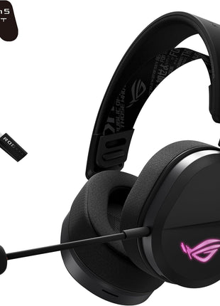 ASUS ROG Pelta Wireless Gaming Headset with Detachable Mic – Tri-Mode (BT, 2.4GHz, USB-C) 50mm Titanium-Plated Drivers, 70Hr Battery, Ergonomic, Lightweight, for PC, PS5, PS4, Switch, Mobile - Black