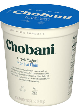 Chobani Non Fat Plain Greek Yogurt 32oz