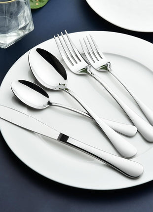 Silverware Set for 8, 40 Piece Heavy Duty Stainless Steel Flatware Utensils Cutlery Set Including Steak Knife Fork and Spoon, Dishwasher Safe, Gift Package for Wedding Housewarming