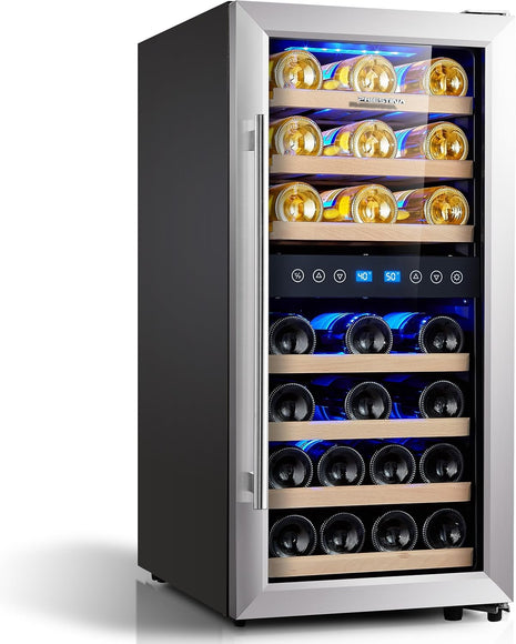 Beverage Refrigerator 175 Cans Under Counter Beer Cooler 24 inch Quiet Built-in or Freestanding Beverage Fridge Glass Door Auto Defrost 5 Removable Shelves for Home Bar Office