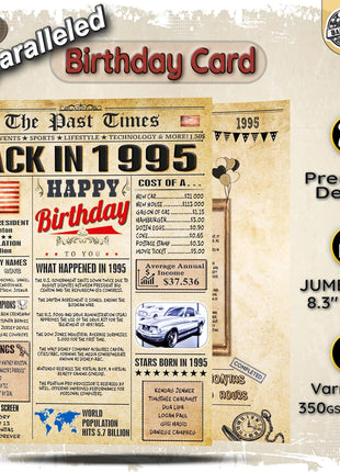 31st Birthday Card for Women Men - Back In 1995 Newspaper - 31 st Happy BIRTHDAY card - 31 birthday gift for Her Him - JUMBO size - 31st birthday decorations Dad Mom - Best gifts for 31 year old