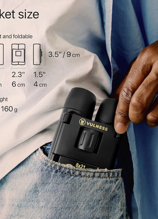 Binoculars for Adults | Compact Small Mini Travel Binocular for Bird Watching High Powered Electronics Cruise Ship Essentials Norwegian Alaska Must Haves Hiking Camping Gear a by VULNESS (Black, 8X21)