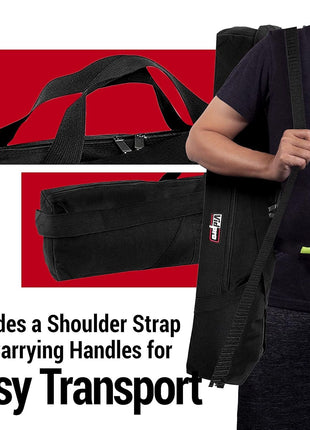 VidPro TC-45 Tripod Carrying Case - Heavy Duty Nylon Bag with Shoulder Straps and Handles - Compact Case with Full Length Zippered Closure Plus External Pocket Fits Tripod with Head up to 45 Inches