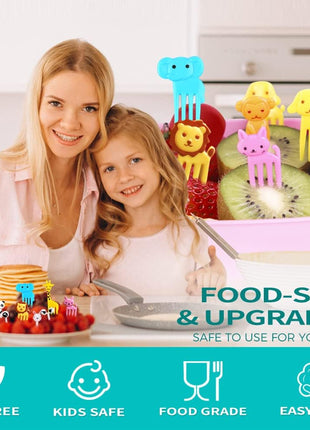 156PCS Animal Food Picks for Kids Bento Box Accessories, FATLODA Fun Kid Food Picks, Cute Fruit Toothpicks for Kids Lunch Accessories, Reusable Lunchbox Pick for Kid Toddler