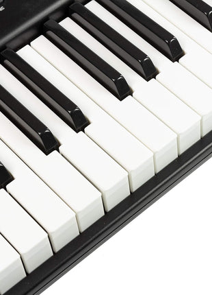 RockJam Compact 61 Key Keyboard with Sheet Music Stand, Power Supply, Piano Note Stickers & Simply Piano Lessons
