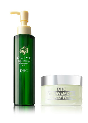 DHC Olive Essentials Set, including Concentrated Cleansing Oil, 5 fl. oz. and Olive Virgin Oil Essential Cream, 1.7 oz. Net wt.