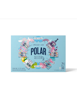 Polar Seltzer Jr Variety Pack, 7.5 fl oz Cans, Pack of 24 Six Flavors, Mini Cans, No Sugar, No Sweeteners
