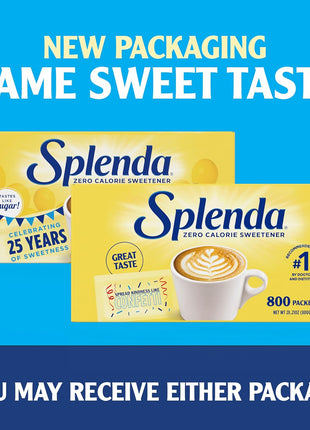 SPLENDA Zero Calorie Sweetener Value Pack, 800 Count Packets