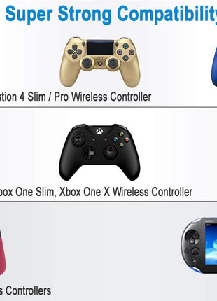 SIOCEN 3Pack 10FT PS4 Charger Cord for Xbox One Controller,PS4 Charging Cable,Micro USB Cable for Xbox One S/X Slim Elite Controller,PlayStation 4 Games,Dualshock 4 Controller Data Sync Cord
