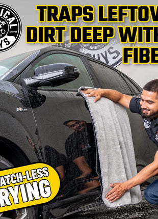 Chemical Guys Woolly Mammoth Large Microfiber Drying Towel - 36 x 25 Inch Gray, Ultra Plush Super Absorbent Car Drying Towel for Cars, Trucks, SUVs, Motorcycles, RVs, and Auto Detailing