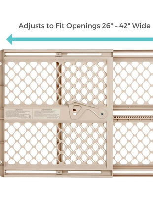 Toddleroo by North States - Supergate Ergo Baby Gate: Plastic Baby Gate for Stairs & Doorways - Adjustable Indoor Safety Gate - Made in USA - 26 to 42 Inches Wide - 26 Inches Tall - Sand