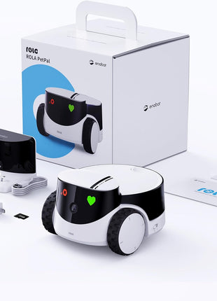 Enabot EBO ROLA PetPal Mobile 2.5K Pet Camera Robot with Treat Dispenser | Whole-Home Mobility, Two-Way Talk, Night Vision, Auto-Recharge, Interchangeable Modular Design