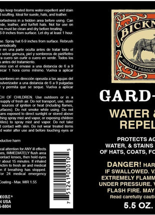 Bickmore Gard-More Water & Stain Repellent 5.5oz- Leather Protector and Suede Protector Waterproofing Spray Guard for Boots, Shoes, Clothing, Hats, Jackets & More