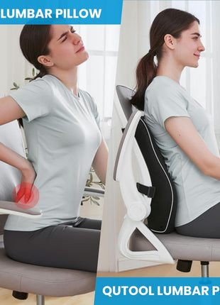 Lumbar Support Pillow for Office Chair, Office Home Essentials,Gifts for Mom,Dad, Back Support Pillow for Car, Chair Cushions,Back Pain Relief Improve Posture,Mesh Cover Double Adjustable Straps