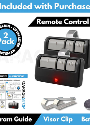 2X for LiftMaster Chamberlain Craftsman Universal Garage Door Opener Remote | 3-Button Garage Clicker Replacement for 893LM, 893MAX, 891LM, 371LM, 373LM, 971LM, 973LM, Extra-long Range, Self-Programming