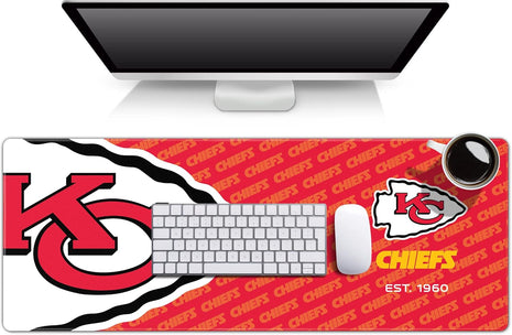 YouTheFan NFL Officially-Licensed Logo Series Desk Pad SMU - Water and Stain Resistant, Heavy-Duty Non-Slip Rubber Backing - fits Under Mouse, Computer and Keyboard